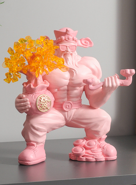 肌肉财神爷发财树桌面家用摆件开业生日礼物办公室店铺前台装饰品