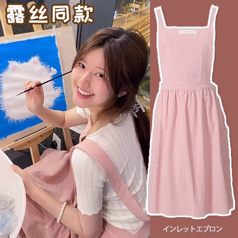 日系粉色围裙超好看的日韩系2023年新款女生可爱仙女夏天薄款漂亮,家庭/个人清洁工具,围裙,淘宝优惠券,粉丝福利购,淘宝优惠卷