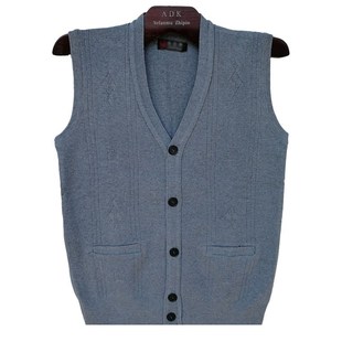 休闲马甲秋冬无袖 毛线衣爷爷装 坎肩爸爸装 针织开衫 大码 中老年男士