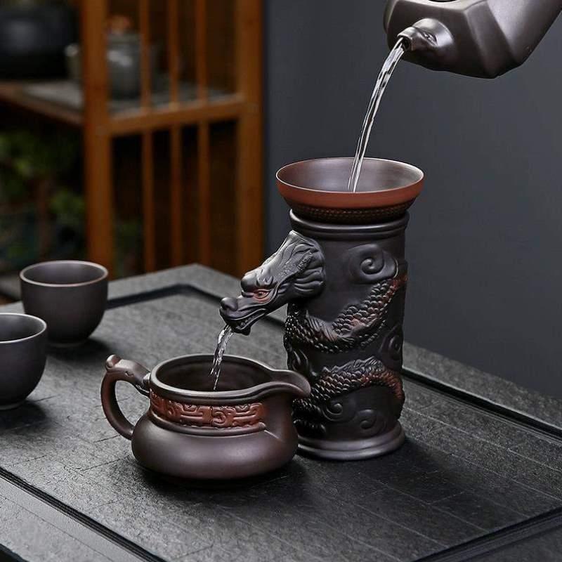 组合滤泡茶宠茶隔过滤网器紫陶生肖茶叶茶茶具一体玩配件茶漏龙茶
