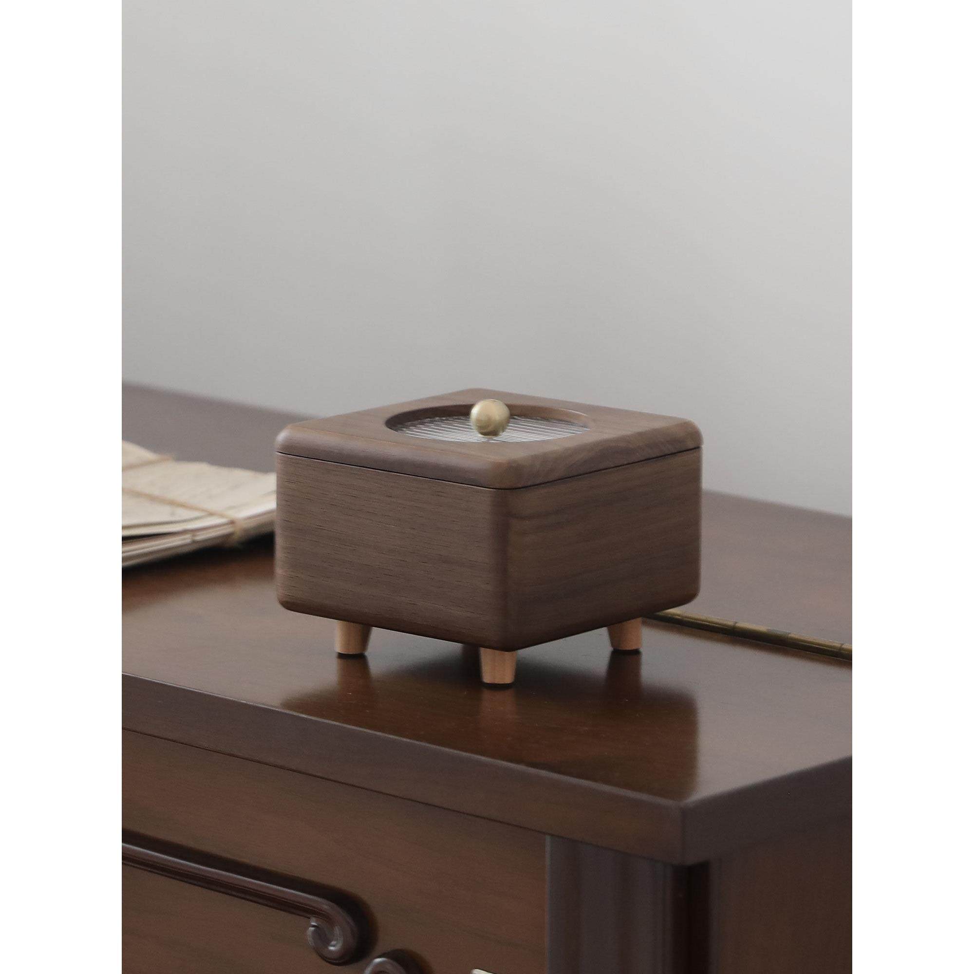 原创高级感覆古实木质牙签牙线盒带盖防尘桌面棉签化妆棉收纳盒子,收纳整理,桌面收纳盒,淘宝优惠券,粉丝福利购,淘宝优惠卷