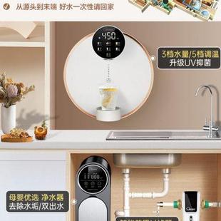 线管壁挂家用厨下净水器 复旦申花管线机UV抑菌即热直饮餐边柜套装