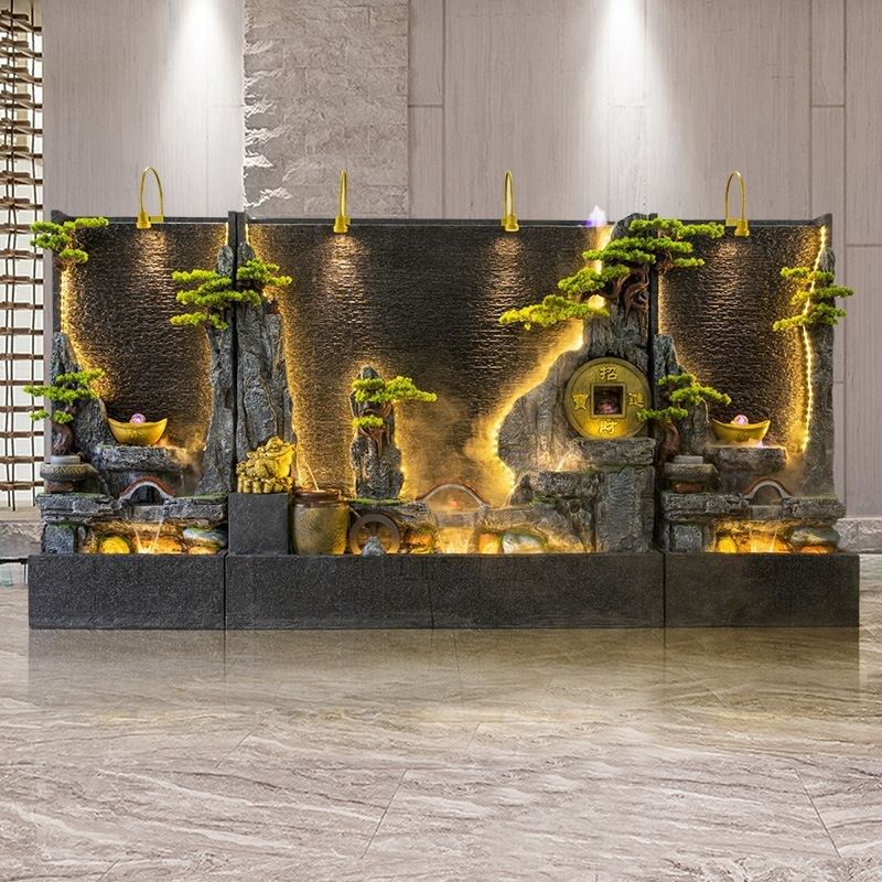 大型水幕墙假山流水喷泉水景墙招财摆件庭院景观装饰鱼池布置造景,家居饰品,户外/庭院摆件,淘宝优惠券,粉丝福利购,淘宝优惠卷
