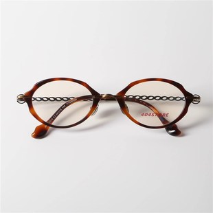 404 店复古椭圆板材加钛斯文书呆子高品质眼镜配度数素颜男女框