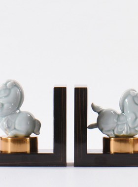 创意书档摆件北欧轻奢欧式简约艺术装饰书靠摆设书房书立书桌装饰