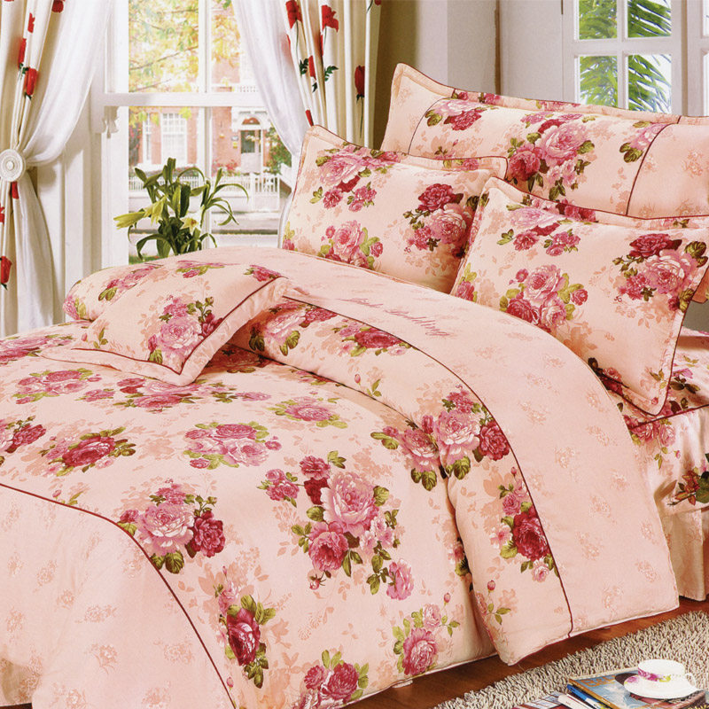 四件套床罩夹棉加厚全棉斜纹纯棉床裙1.5/1.8m绗缝简约婚庆床品