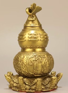 全铜葫芦摆件家用客厅卧室玄关装饰品中式送礼天医Y葫芦工艺品