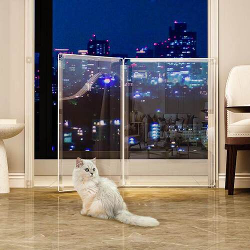 卧室挡猫板防猫门栏宠物围栏挡板栅栏阳台养猫隔断栏杆隔断拦狗器