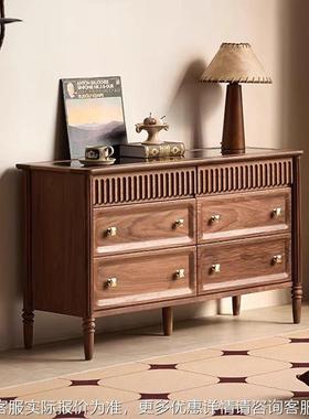 法式复式古实木梳妆台墅中古风卧室储60442物收纳六斗美轻奢化妆