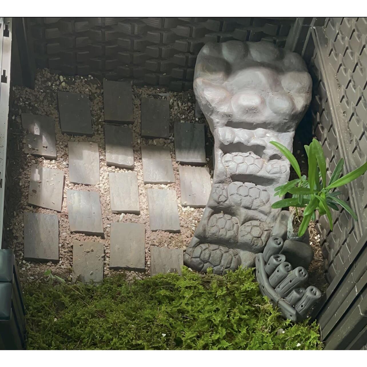 乌龟黄缘龟躲避屋水龟晒台爬坡晒背台爬宠别墅手工陶瓷造景装饰
