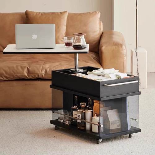 创意小推车边几意式极简设计师客厅小户型沙发储物边柜可移动边几