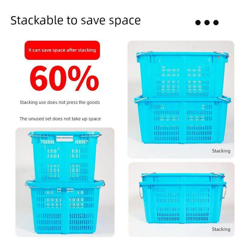 塑料周转篮堆叠加厚水果和蔬菜篮矩形裁剪服装篮大铁耳,收纳整理,收纳箱,淘宝优惠券,粉丝福利购,淘宝优惠卷