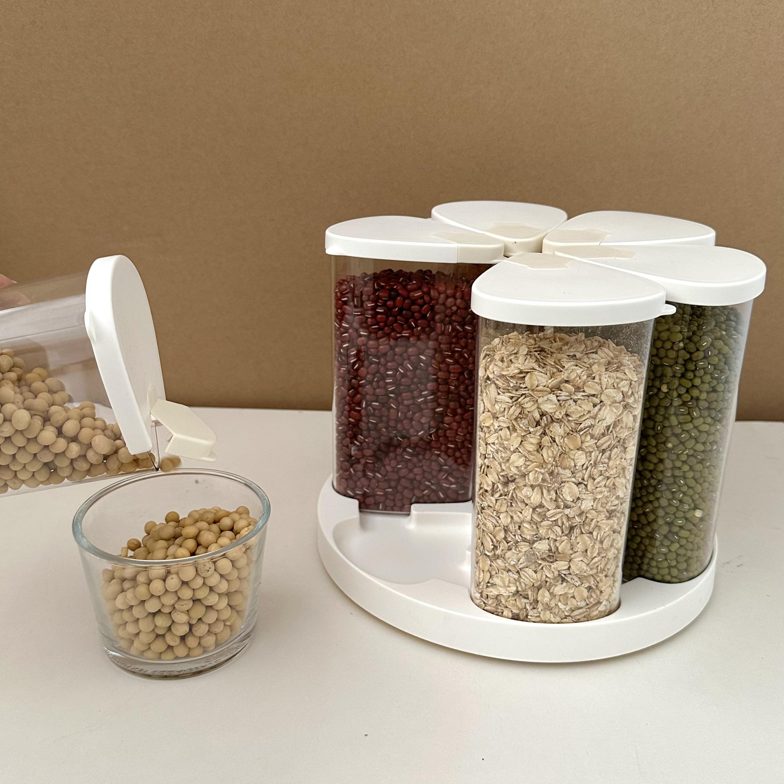 一诺厨房旋转杂粮五谷物大米收纳盒食品级分格家用组合密封收纳盒