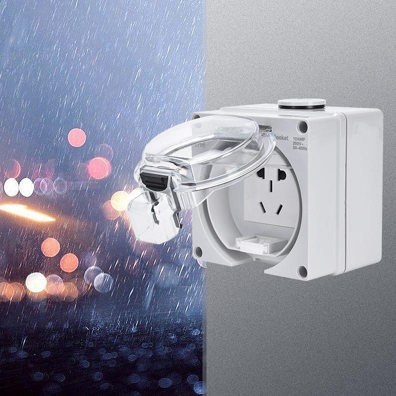 防水插座户外五孔明装防水防雨开关一体室外电源防暴雨插座防溅盒
