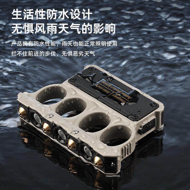 新款车载防身战术手电筒户外多功能手指灯汽车安全锤破窗逃生应急