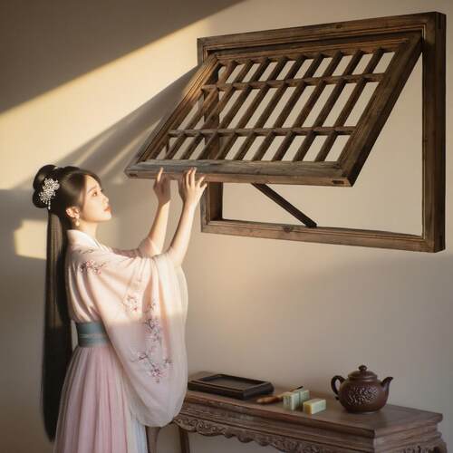 翻窗旧窗东阳窗复古支摘支摘小姐上木雕雕花门窗窗棂做古风花窗窗