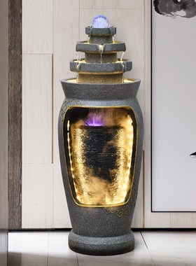 八方来财流水摆件循环水客厅招财加湿器家庭入户玄关风水轮办公室