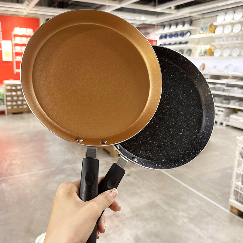 金色黑色复合底麦饭石不粘锅平底锅千层锅煎饼电磁炉燃气班戟锅