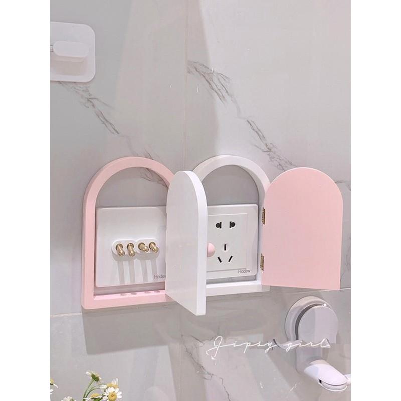 尤物少女 可爱门型开关贴墙贴家用插座保护套开关装饰框遮挡立体