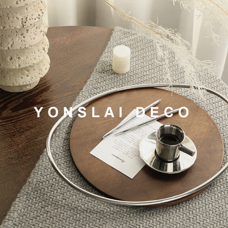 现代轻奢金属香薰托盘摆件桌面茶几收纳置物盘家居客厅卧室软装
