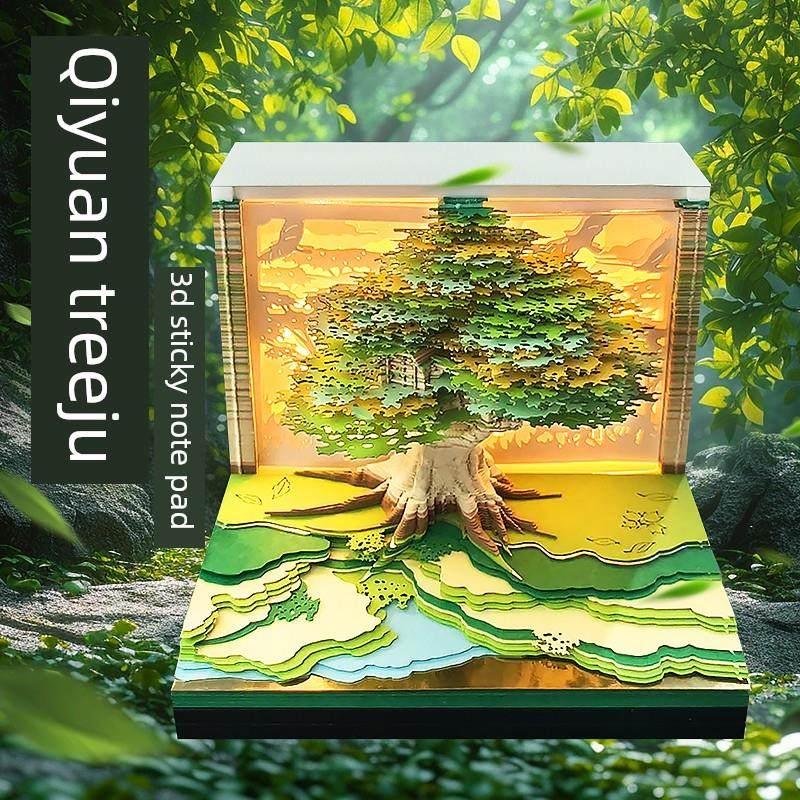 2026年新款树屋3D立体纸雕便签日历手撕桌面创意摆件台历女生礼物