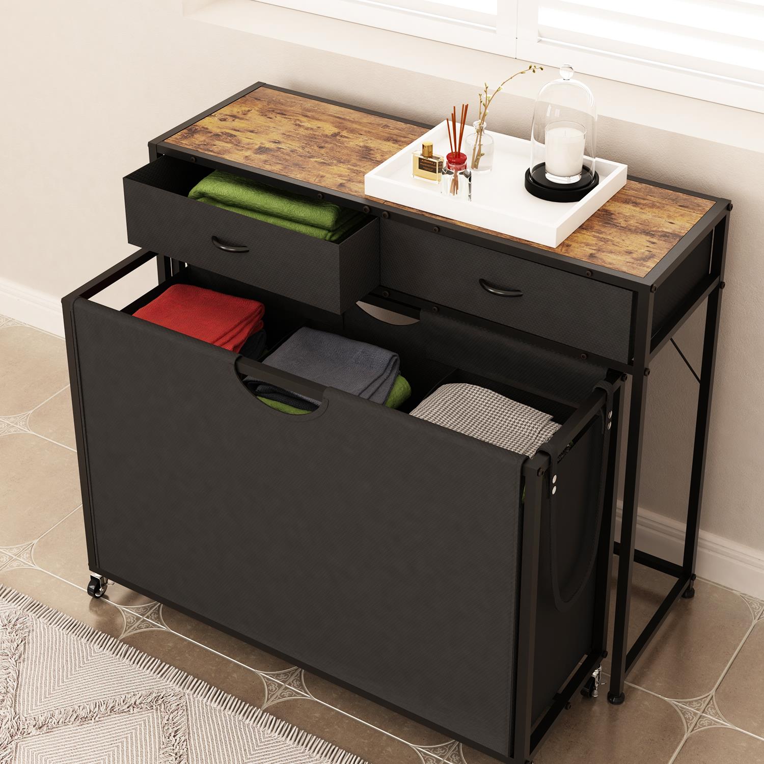 家用脏衣篮可移动脏衣篓阳台浴室大容量洗衣篮脏衣服分类推车收纳