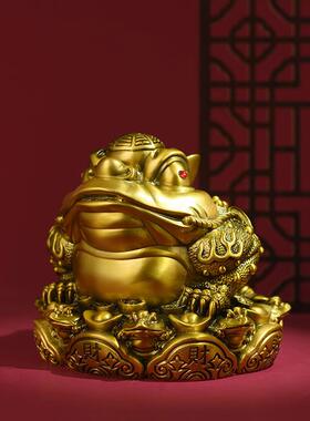 黄铜八方来财金蟾招财三脚金蟾金蝉摆件三足蟾蜍铜工艺礼品摆饰八