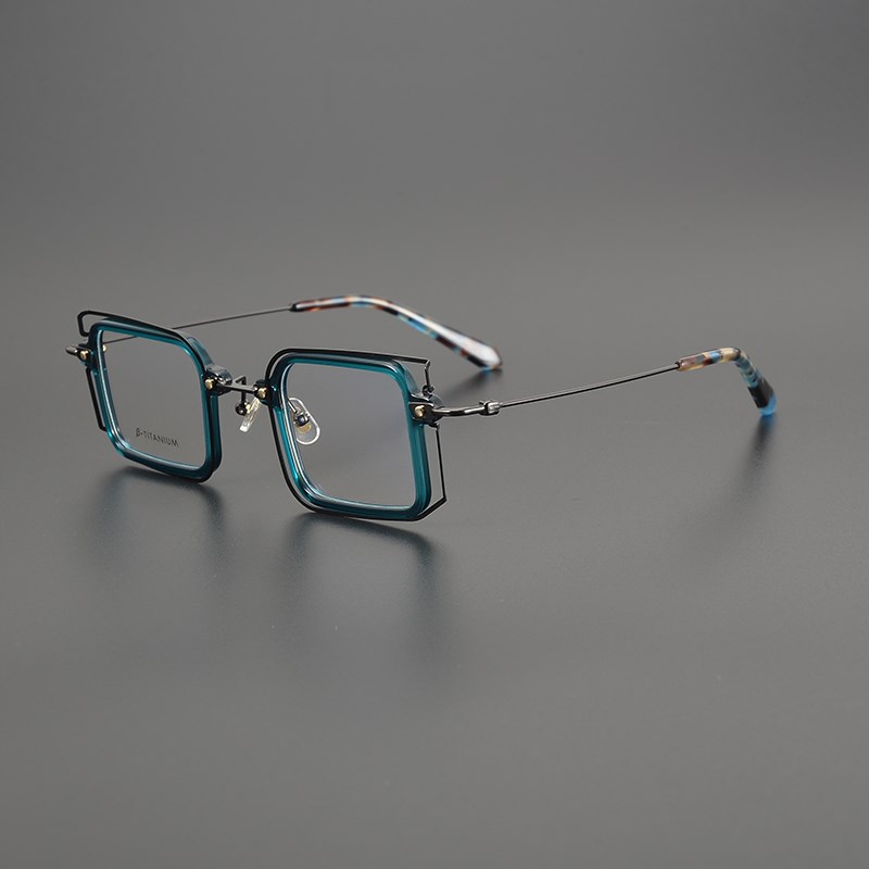 简丹小众潮流眼镜框男女复古时尚个性超轻双层方框镜架配近视平光