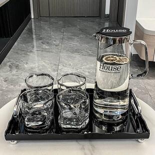 轻奢家用客厅待客水壶喝水杯子耐热茶杯茶壶水具茶具 玻璃杯子套装