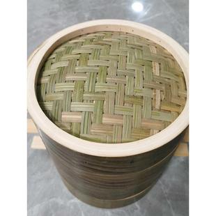 楠竹蒸笼商用家用手工竹制蒸馒头小笼包竹编蒸笼屉加深加厚竹青皮