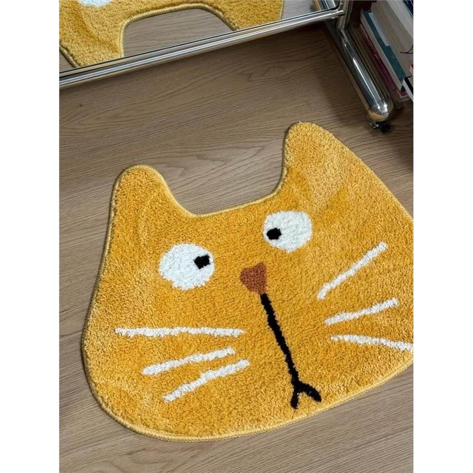 中二大脸猫可爱卡通地垫浴室吸水垫床边毛绒地毯加厚耐脏易打理,居家布艺,床边毯,淘宝优惠券,粉丝福利购,淘宝优惠卷