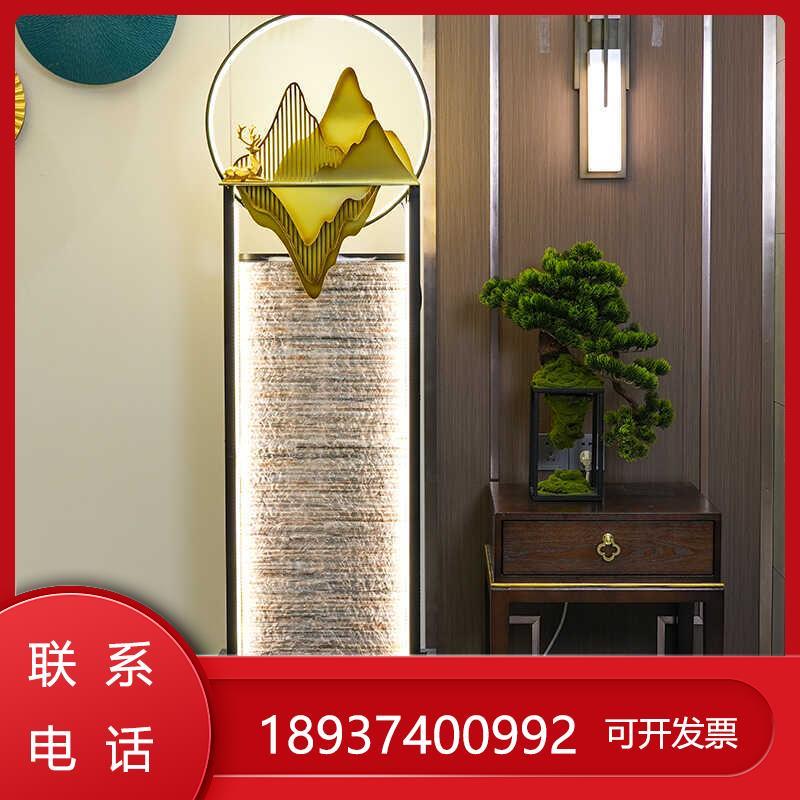 客厅现代水幕墙循环景观电视柜旁落地创意摆件大流水高档招财装饰