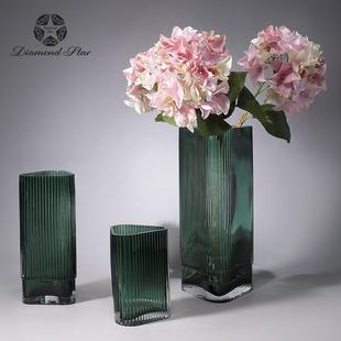 干花水培植物花瓶玻璃創(chuàng)意三角形北歐風(fēng)現(xiàn)代家居軟裝 飾花瓶