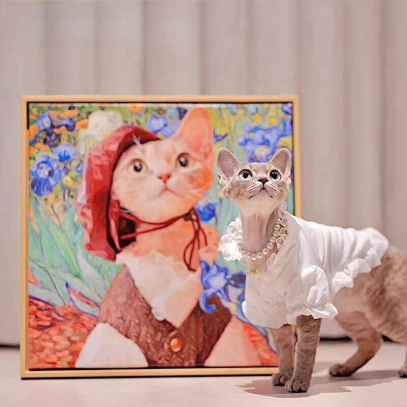 宠漫时光画舫萌宠装饰画现代简约客厅挂画有框动物画像花间童话