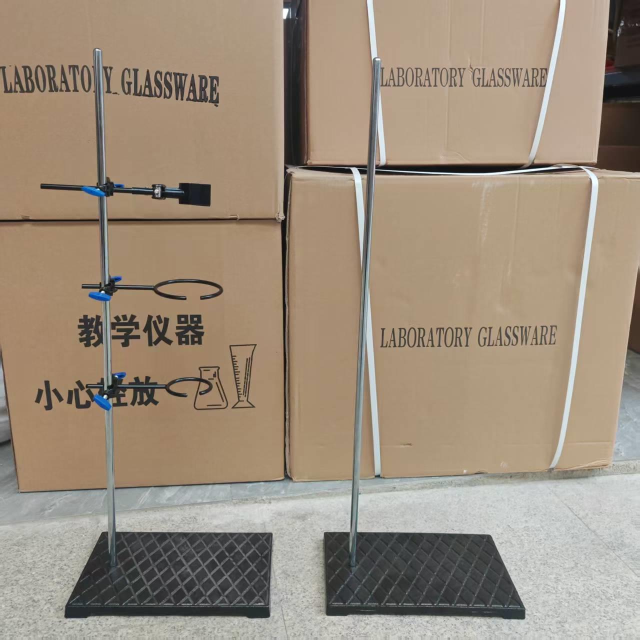 实验大号铁架台铁方台300*180mm大底板铸铁滴定台管固定架搅拌机图片