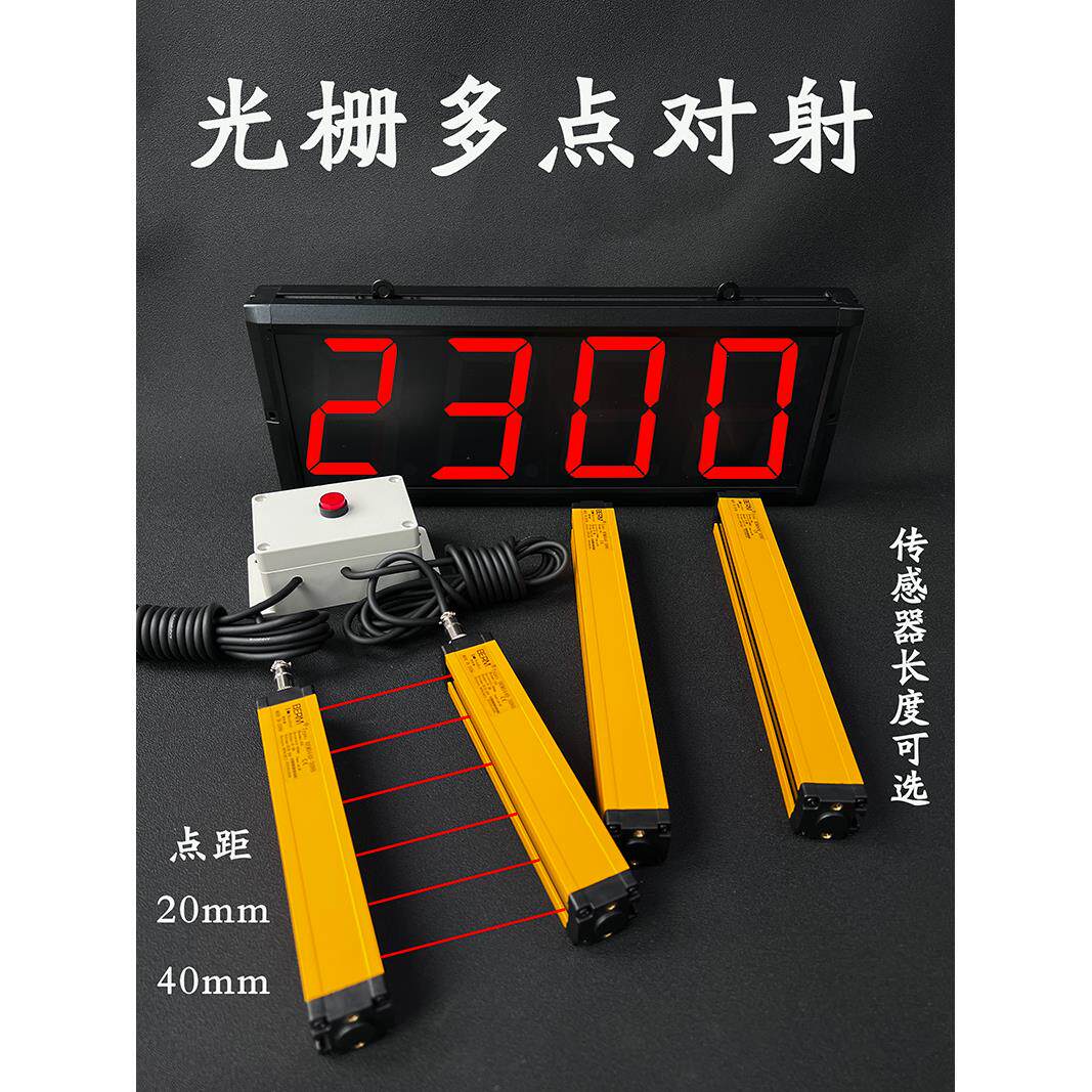 光栅感应计数器输送带流水线区域多点记数器智大屏幕电子数显点数