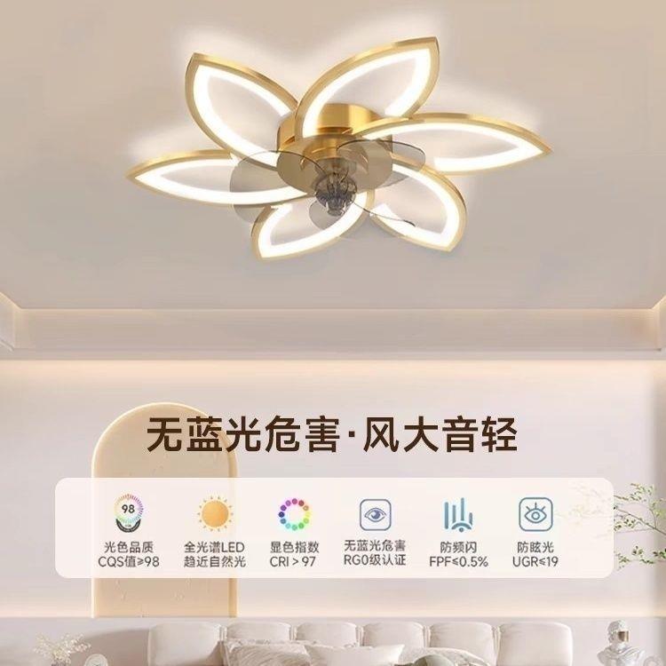 2025年新款客厅灯风扇灯大风力吸顶灯轻奢餐厅一体智能风扇灯具