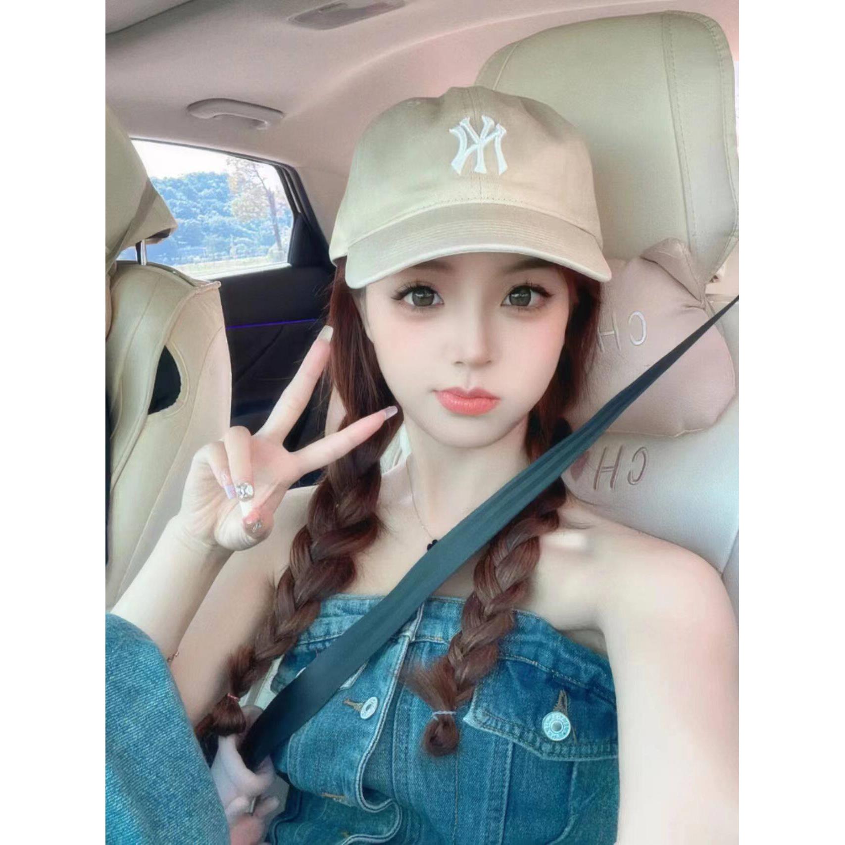 帽子假发一体女春新款麻花辫大头围棒球帽时尚百搭遮阳修饰脸型