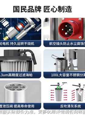 R电D-7S5T工业专D用吸尘器7500W工厂YLL车间用三相吸尘设备