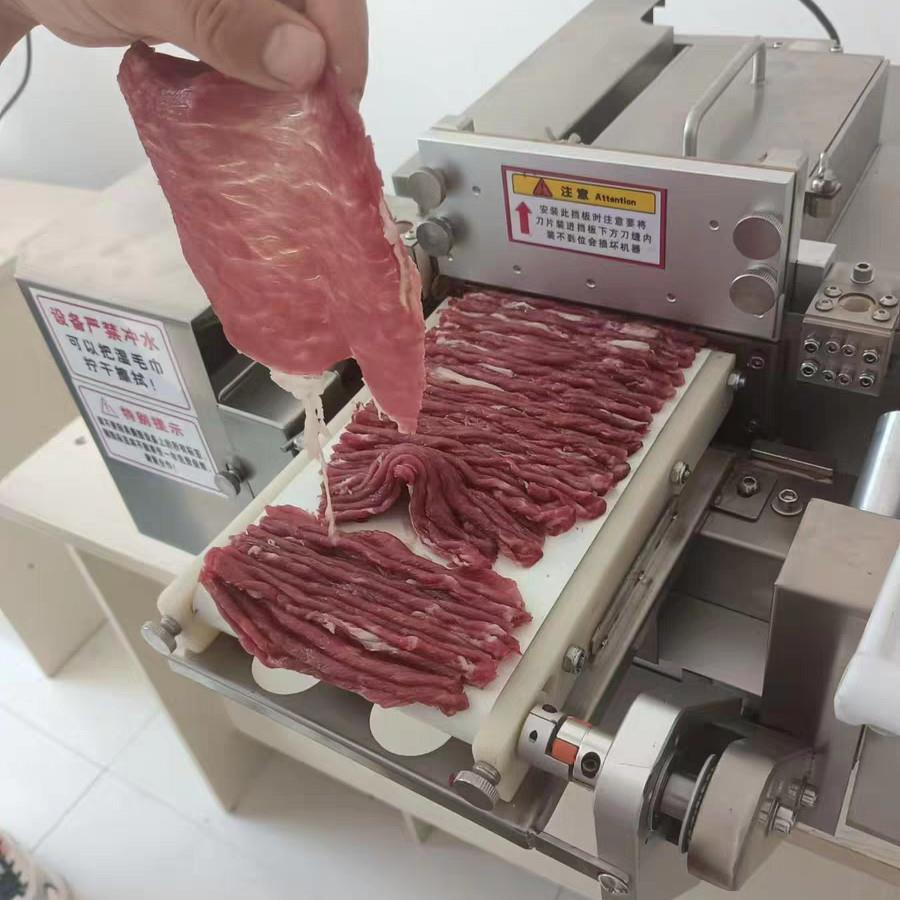 鲜肉切片机商用全自动潮汕牛羊肉切腰片火锅店彷手工切肉片All