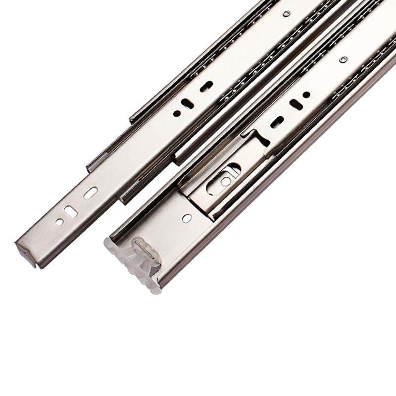 汇泰龙抽屉轨道不锈钢滑轨家用抽屉道轨滑道三节静音滚珠导轨跑道