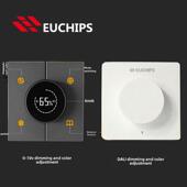 Euchips排旋钮调光开关面板86型0 10V大理调光颜色可调硅