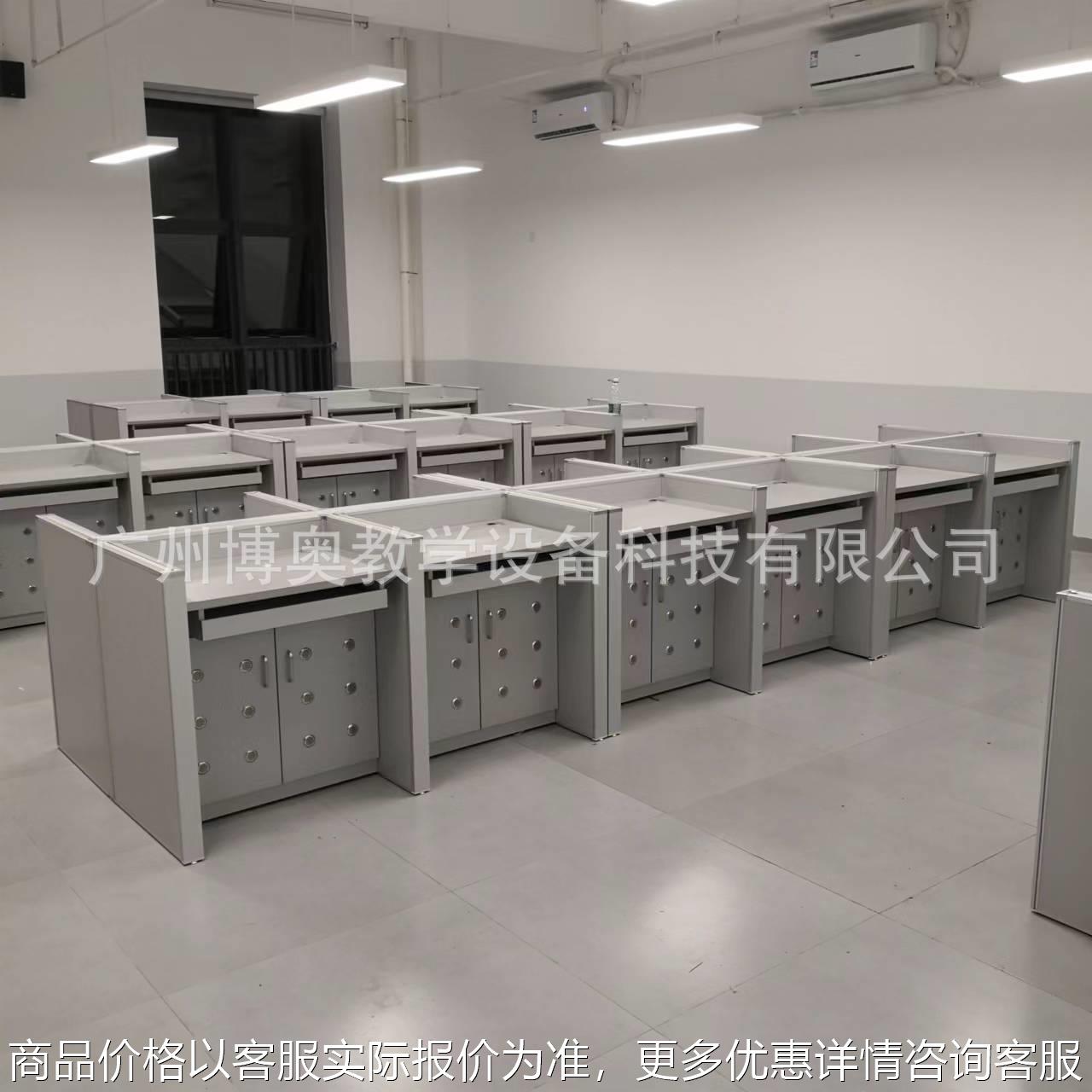 昆明二人位隐藏电动升降挡板课桌学生考试隔断自动卡座专用升降式