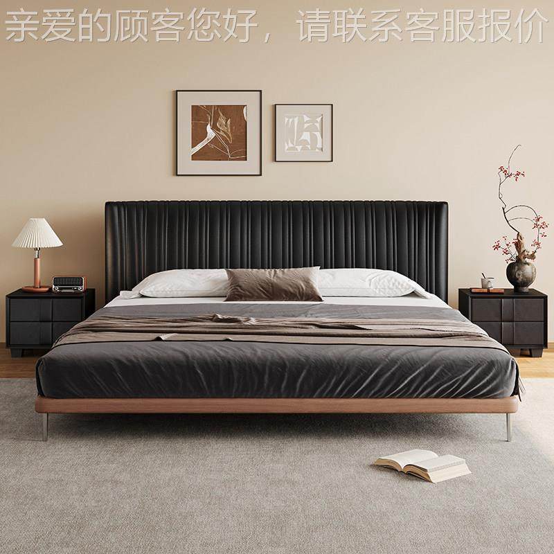 气2皮025年新款中XLU古黑色风琴床真主卧高端大1.8米室软卧包皮艺,住宅家具,皮艺床,淘宝优惠券,粉丝福利购,淘宝优惠卷