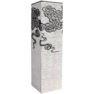 新中式仿古水泥祥云柱创意玄关转运落地装饰摆件仿石柱拴马桩底座