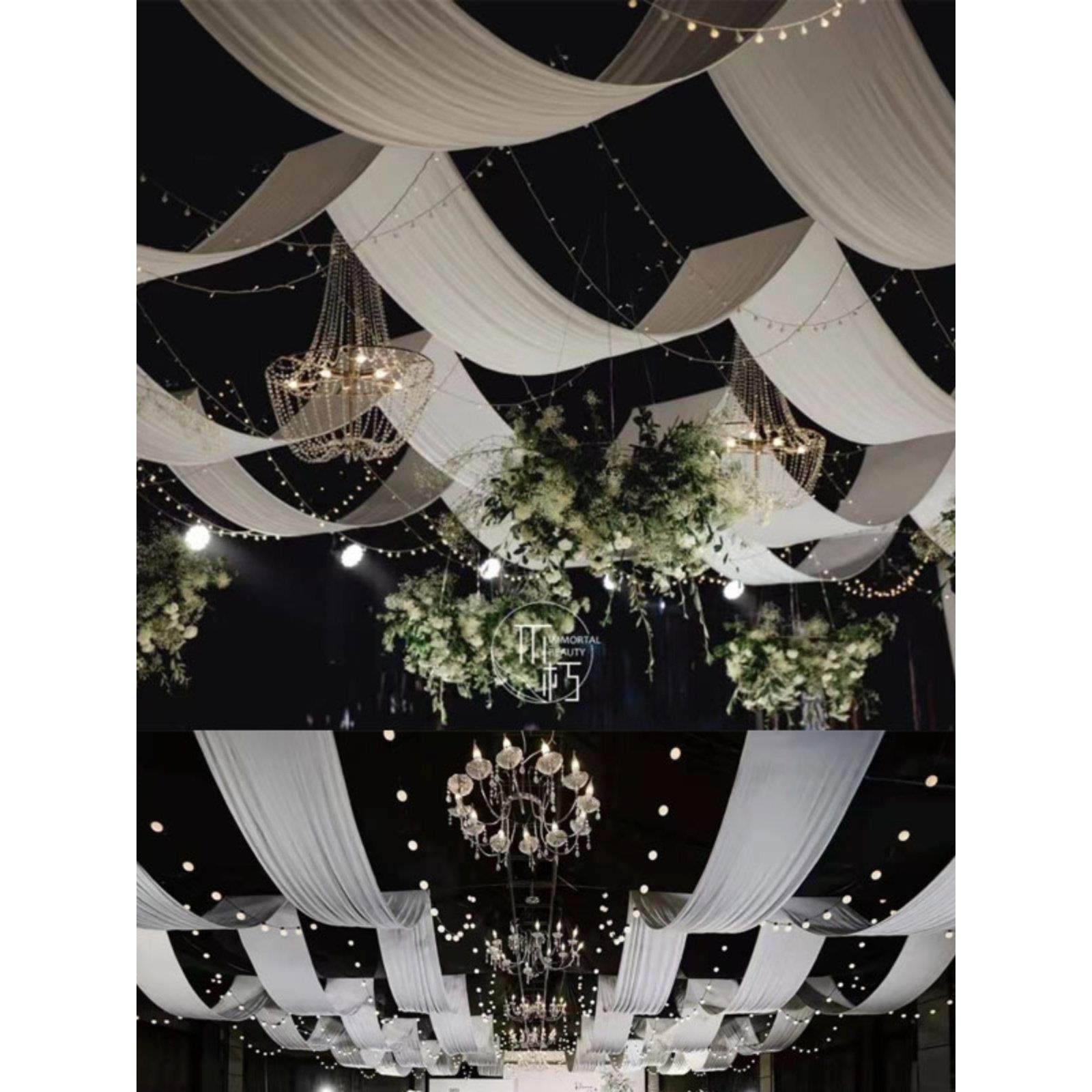 婚庆弹力布牛奶丝吊顶纱幔布幔装饰韩式婚礼堂舞台酒店云顶纱布置,节庆用品/礼品,吊顶纱幔,淘宝优惠券,粉丝福利购,淘宝优惠卷