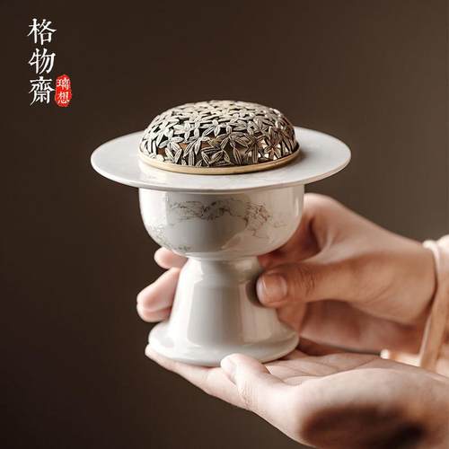 格物斋丨纯铜盘香炉家用茶室安神香薰炉仿古沉香熏香炉大号檀香炉