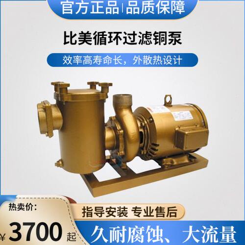 比美循环铜泵游泳池过滤水泵带毛发过滤5HP超强吸污泵泳池设备