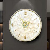 柏梵轻奢黄铜挂钟简约创意静音时钟家用客厅大厅石英钟装 饰表挂表