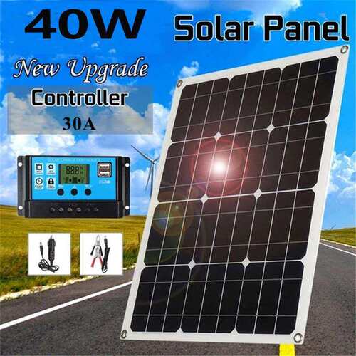 太阳能板40W18V太阳能发电板太阳能光伏板单晶户外汽车便携游艇